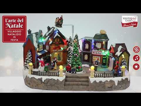 VESTIAMO CASA GRAN NATALE - Villaggio natalizio luminoso con musica h19x35x19 cm